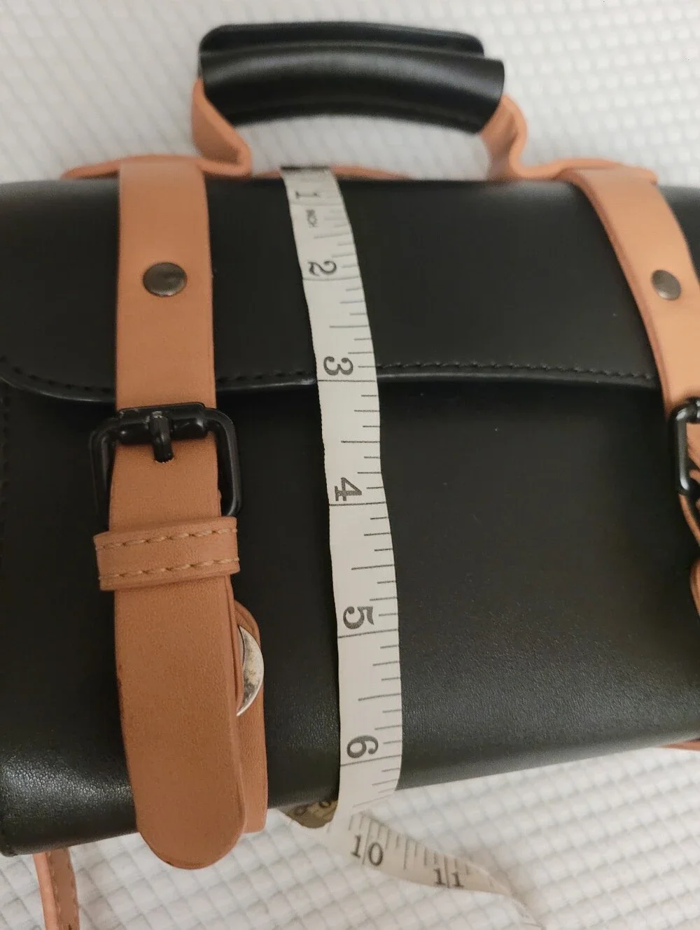 Pixie Mood Classic Black and Tan Crossbody Satchel - 8